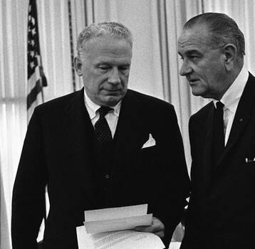 Image courtesy of the Lyndon Baines Johnson Library and Museum, Audio/Video Archives Collection…